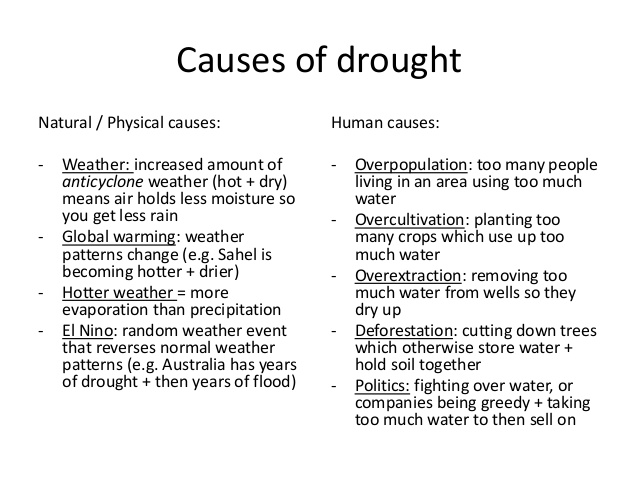couses of drought